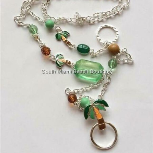 Palm Tree Necklace ID Lanyard Eyeglass Holder - Picture 1 of 12